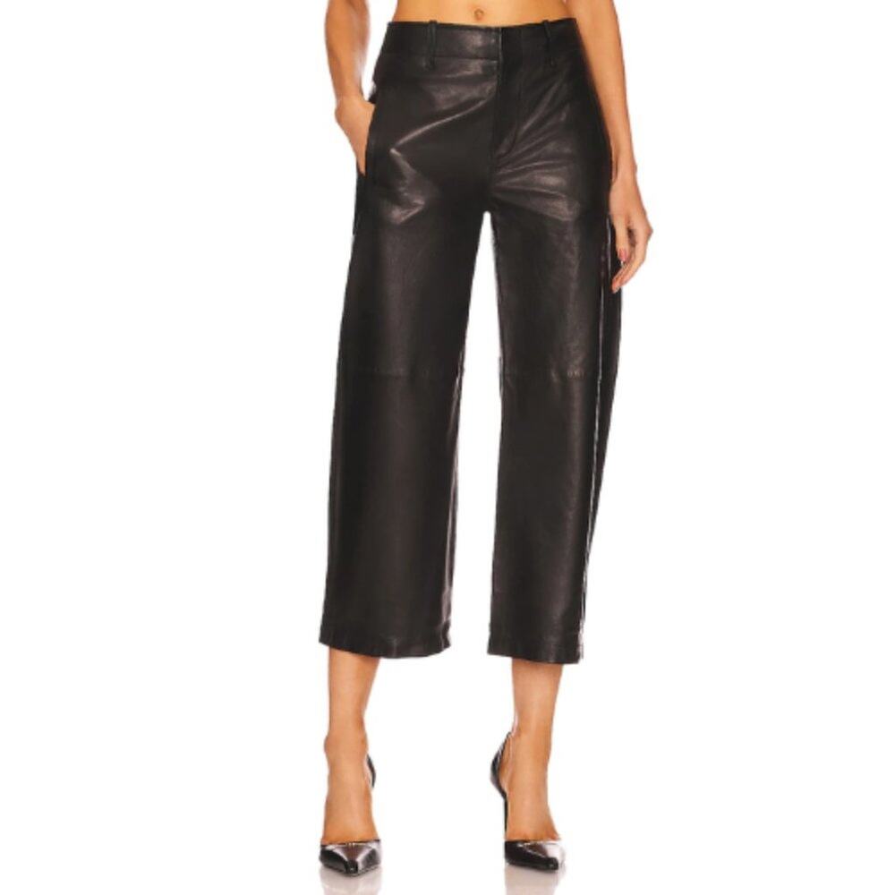 Rag & Bone Dylan Cropped Leather Pant in Black NWT Size 4